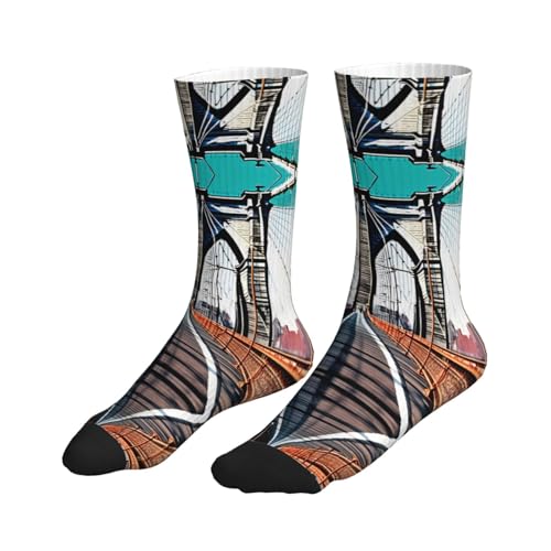 Brooklyn Bridge Fashion Leisure Sports Socks Are Unisex To Keep Feet Dry Suitable Various Outdoor Sports3