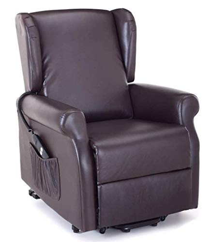 sal mar - Sillón Margaret marrón de ecopiel eléctrica alzapersona Relax