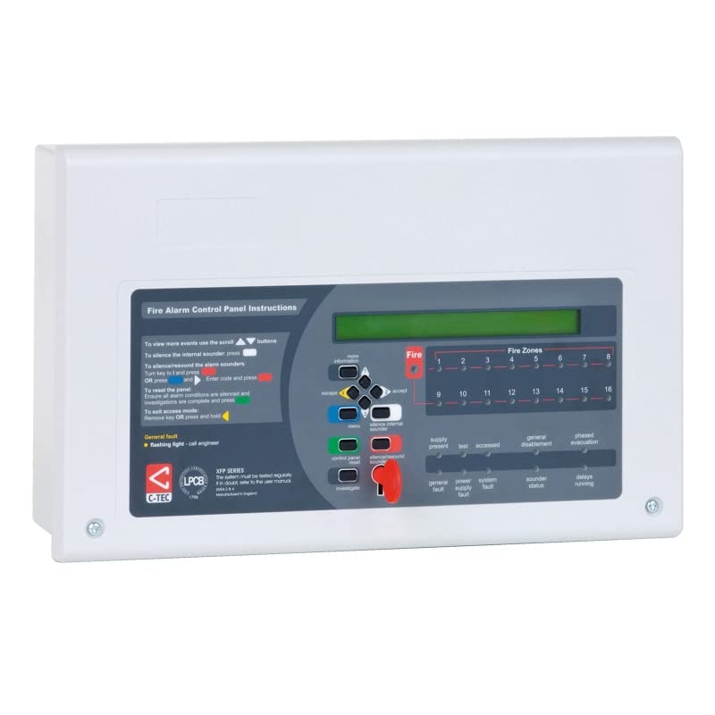 C-Tec CAST Protocol XFP 1 Loop 16 Zone Panel de alarma direccionable contra incendios con humo óptico direccionable, detector de calor y punto de llamada (panel de alarma contra incendios)