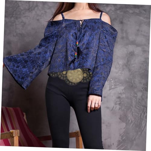 Vintage Western Style Women Belt Hollow Disc Concho Design Soft and Comfortable Material Versatile Accessory for Jeans and Dresses for Daily Wear and Parties4