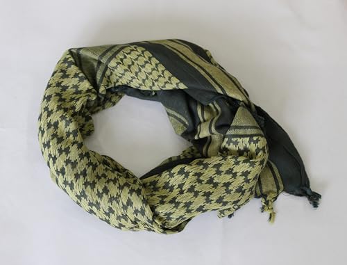 Image of Cotton Shemagh Keffiyeh Scarf - Lightweight Tactical Desert Head Neck Wrap, Sun Protection Outdoor Scarf for Summer Hiking