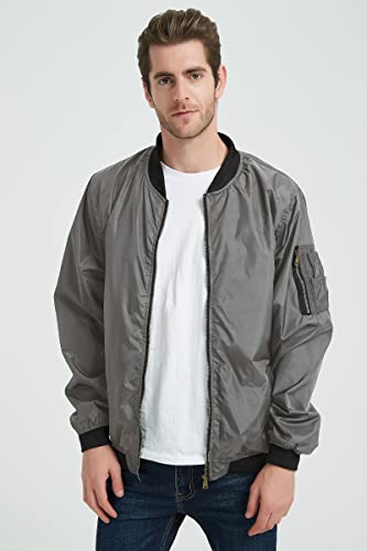 Mywu Mens Bomber Jacket Slim Fit Casual Windproof Lightweight Jackets2