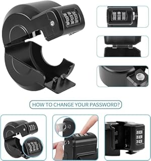 Door Knob Lock Combination Child Proof Door Knob Cover Lock Out Device for Bedroom, Bathroom,Faucet, Water Gas Valve, Temporary Door Handle Lock Prevents Access to Keyhole Dementia Elderly