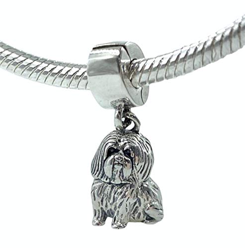 BOLENVI Havanese Maltese Dog 925 Sterling Silver Dangle Pendant X Charm Bead For Pandora & Similar Charm Bracelets or Necklaces