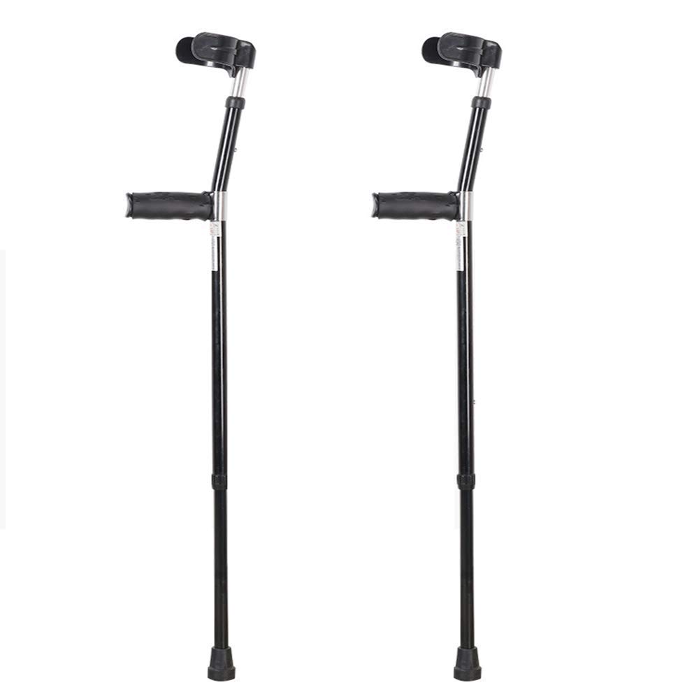 Kule przedramienia, 1 para ergonomiczna trzcina regulowana składana stop aluminium kij do chodzenia amortyzator trzciny równowagi pomoc mobilności czarne ramię mankiet krzyżak