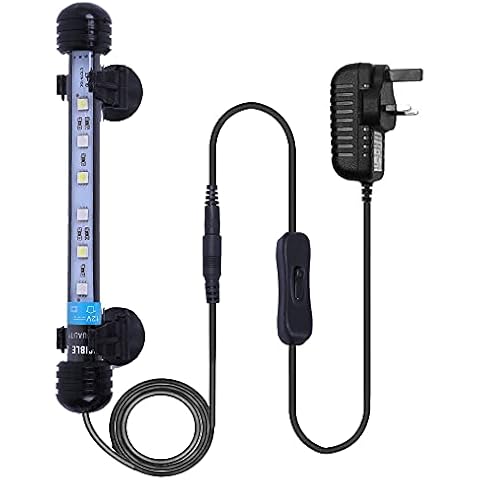 VARMHUS Submersible LED Aquarium Light, 18 cm Underwater Fish Lamp Waterproof Aquarium Lighting for Fish Tank (Blue and White Color) Cover