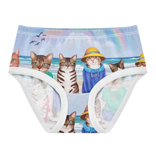 Cotton Girls Underwear Toddler Funny Cats Animals Beach Panties for Girl Colorful Briefs Girls Undies 2t