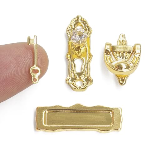 Odoria 1/12 Miniature Door Knob Knocker Dollhouse Decoration Accessories