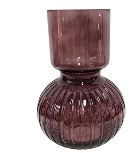 BARBACADO Vase en Verre Couleur Prune 26cm, Cadeau Maison, Decoration Maison.