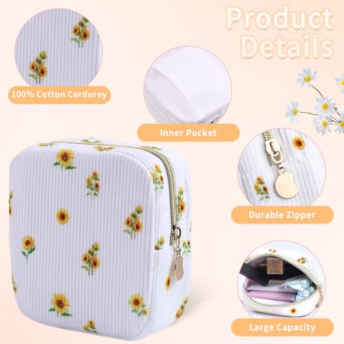 Image of 2-Pack Period Bag for Women Girls, Portable Corduroy Sanitary Napkin Storage Bag Period Pouch Small Discreet Menstrual Pouch, Sanitary Pads Bag Period Kits Tampons Holder for First Period