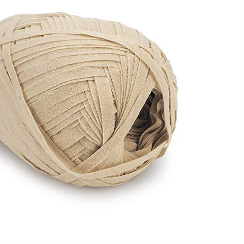 Image of NICEEC 3 Skeins Kraft Paper Yarn 474yds /5.3oz - Beige | Crochet & Knit, DIY Project Starter Kit,Handbag,Sun Hat,Shoes, Shopper Bag