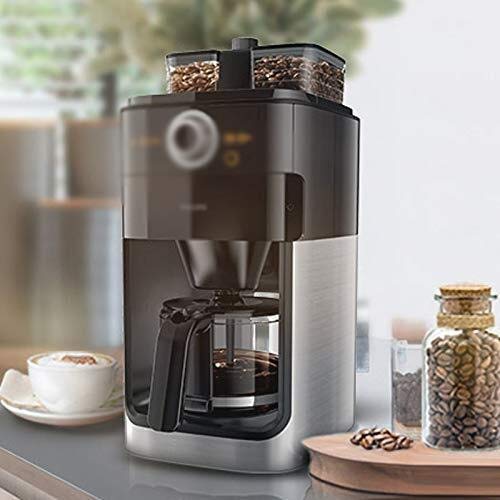 GLJTUO Kaffeemaschine Kaffeemaschine, Kaffeemaschine Zum Mahlen Zu Hause Filterkaffeemaschine Konzentrationsauswahl 212 Mm × 277 Mm × 440 Mm Schwarz – Bild 3