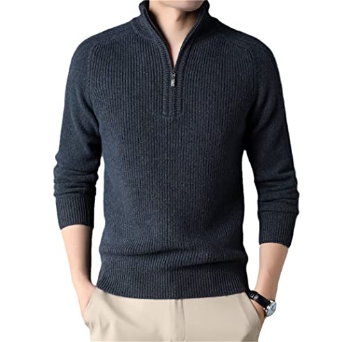 Pull d'hiver col roulé homme zippé vert pour vos sorties et journées de bureau