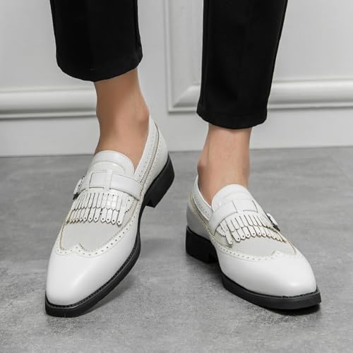 Men's Trendy Fringed Contrast - Color Loafers, Fashion Formal Shoes - Perfect for Office Days, Business Trips & Social Gatherings3