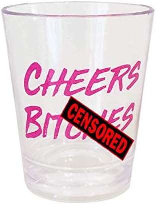 Funny Party Shot Glasses - Pack Of 10 Transparent With Pink Text Perfect For Bachelorette Parties, Christmas & Birthday's