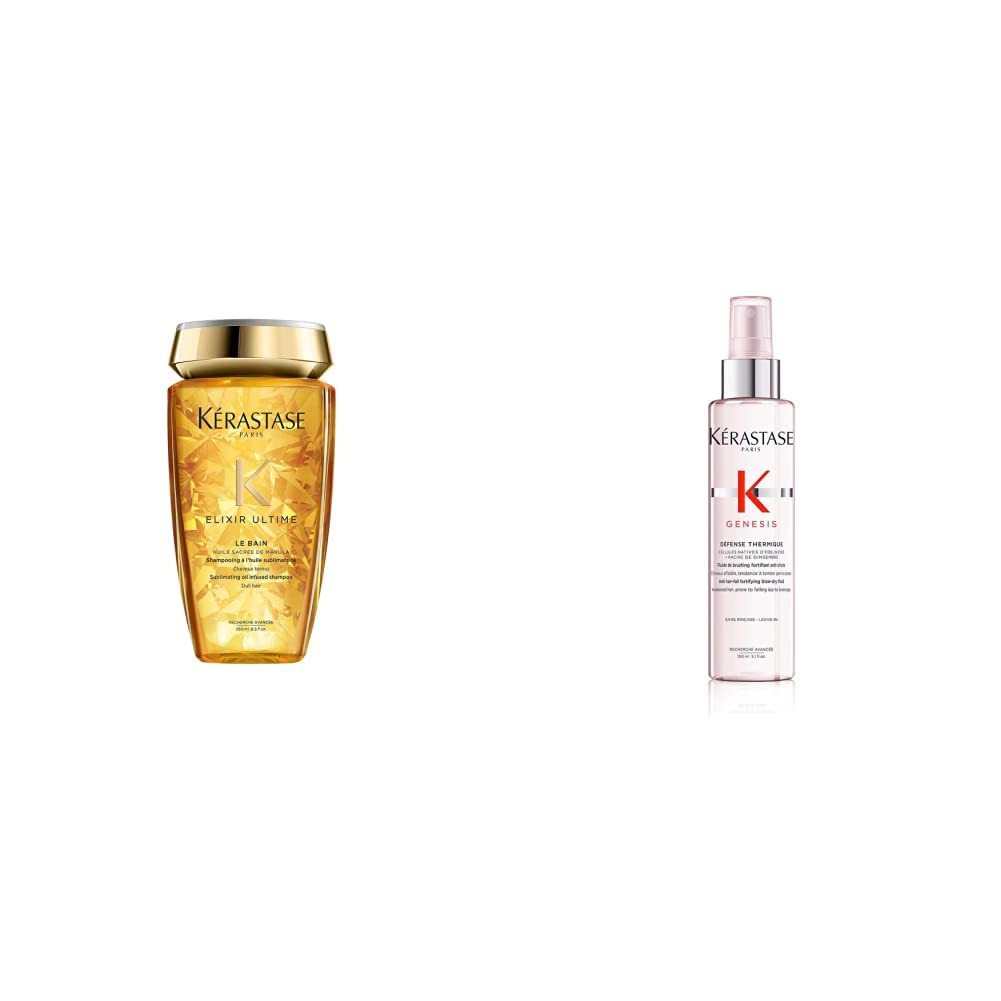Kérastase | Elixir Ultime, Shampoo Nutriente & Idratante, Per Capelli Secchi & Spenti, 250 ml & Genesis, Spray Fortificante, Trattamento Termoprotettivo per lo Styling, Anti-Caduta
