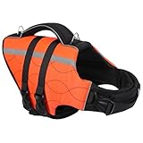 KONVINIT Hunde Schwimmweste Rettungsweste für Kleine Hunde, mit Nackenschutz & Exklusivem Stickdesign, Hoher Auftrieb, Verstellbar, Reflektierend – für Schwimmen, Boot, Sicherheit