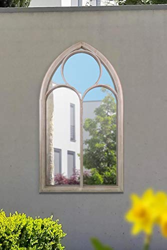MirrorOutlet Rustic Home & Garden Outdoor Wall Mirror Chapel Window Design 5ft x 2ft8 150cm x 81cm, GMA020