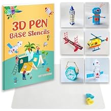 3D Pen Printing Drawing Book, JAREES 2026 NEW Reusable 65 Original Patterns Painting Graffiti Copy Book Template with a Clear Plate,3D Art Thick Paper for 3D Pen DIY Gift