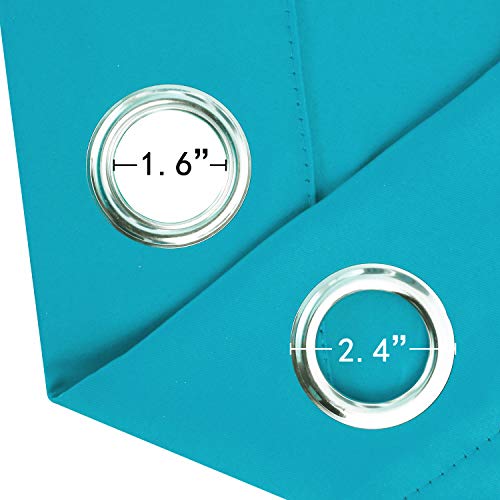 Image of LEMOMO Teal Blackout Curtains 34 x 84 Inch Length /Set of 2 Curtain Panels /Thermal Insulated Room Darkening Blackout Curtains for Bedroom