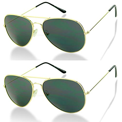 ShadyVEU Smoke Lens Pilot Sunglasses Retro UV400 Classic Metal Frame Shades