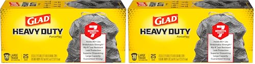 Image of Glad ForceFlex Heavy Duty Large Trash Bags, Hold 80+ lb, 30 Gal, 25 Count, (Pack of 2), (Package May Vary)