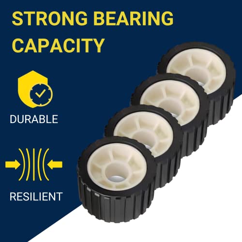 Tie Down 86419 Hull Sav'r Black 5" Pvc Ribbed Wobble Roller Kit #TOP4