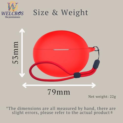 Image of WELCROS Soft Silicone Protective Case Cover for OnePlus Buds 4 (Lanyard Red)