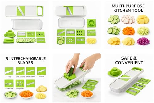 Image of 6-in-1 Vegetable Mandoline Slicer with Storage Container