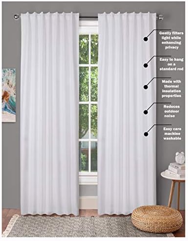 Tab Top Curtains,Farm House Curtain,Cotton Curtains,Curtain 2 Panel sets,Window Curtain Panel in Textured Cotton 50x108 White,Reverse window panels,Curtain Drapes Panels,Bedroom Curtains,Set of 2