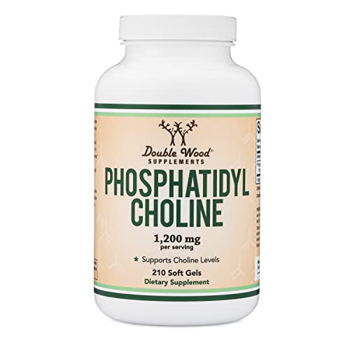 Phosphatidylcholine 1,200Mg – 210 Softgels – Enhanced Version Of Sunflower And Soy Lecithin (Choline Supplements) - Non-Gmo, Manufactured And Tested In The Usa To Support Brain Health By Double Wood #TOP6