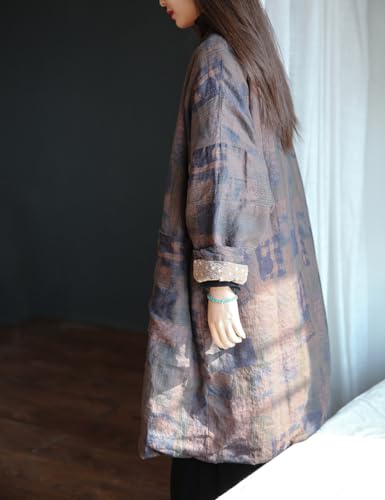 NFYM Women's Vintage Quilted Kimono Jacket in Grey Navy – Cozy, Comfy, and Perfectly Oversized! - Image 5