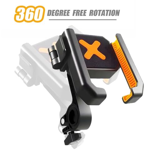 Image of Motorcycle Handlebar Phone Mount with One-Hand One-Touch Lock System, 360 Rotation, Anti-Slip & Shockproof Protection, Universal Mobile Holder