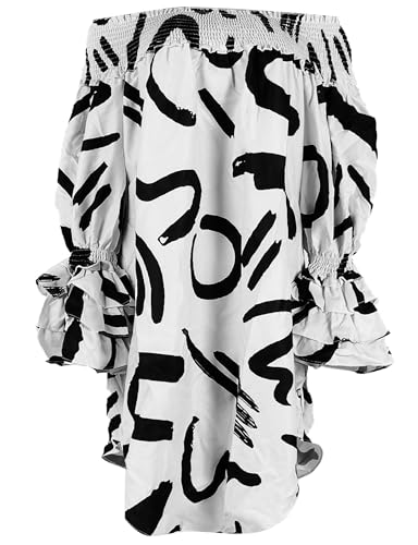 Image of WOKANSE Party Dresses for Women Off Shoulder Layered Flare Sleeve A line Ruched Plus Size Midi Summer Dress