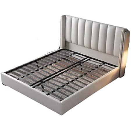 Amazon Co Jp レザーベッド 高級ベッド レザーベット キングベッド モダンデザイン 高級レザー デザイナーズベッド ベッドフレームのみ ベットダブル ベッド ダブル レザーベッド 高級ベッド モダンデザイン レザー リラックス 癒し ライトグレー ダブル 150 0