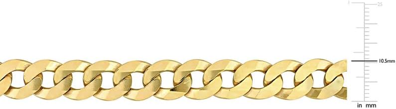Italian 925 Sterling Silver Men's Curb Link Chain Necklace - Available in Sterling Silver or Yellow Gold Plated Sterling Silver - 10mm Width - 24 inch Length - Image 4