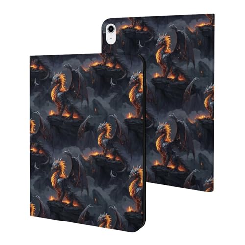 Coque iPad 10e génération motif dragon étui tablette 10.9 pouces