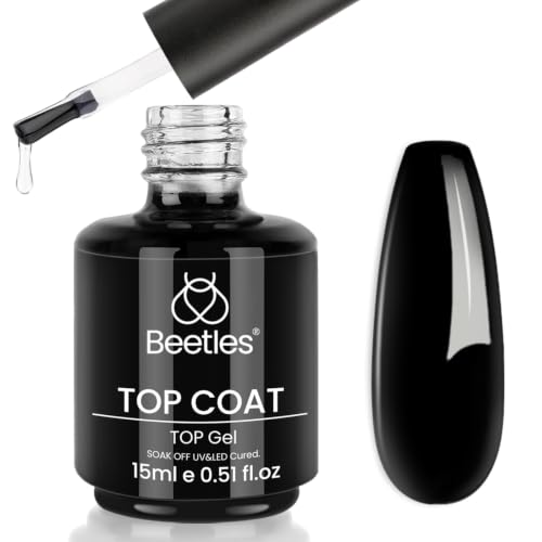 Beetles Gel Top Coat 15ml No Wipe High Gloss for Gel Nail Polish