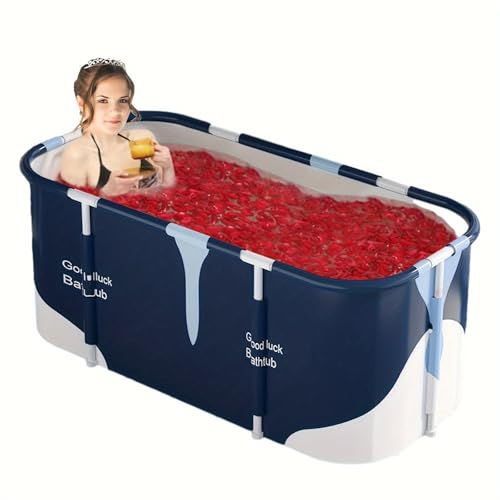 Ruspela Bañera plegable de 140 cm, aislamiento de 6 capas, desagüe inferior/lateral, incluye cojines hinchables, para cabina de ducha y baño