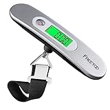 FREETOO Luggage Scale Portable Digital Hanging Scale for Travel, Suitcase Weight Scale with Superior Piano Lacquer 110 Lb/ 50Kg Capacity, Battery Included (Silver)