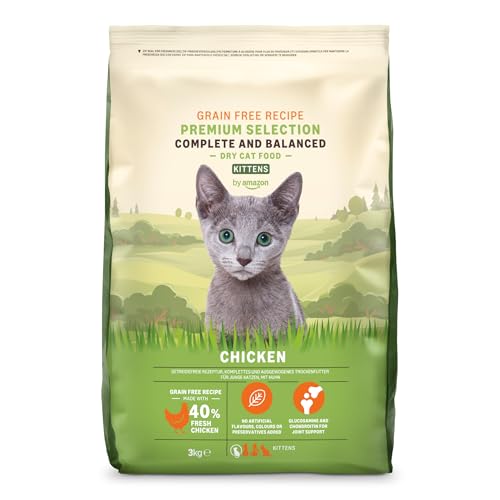 by Amazon Alimento seco para Gatitos con Pollo Fresco, Receta sin Cereales, 3 kg (Paquete de 1) (Anteriormente una Marca Lifelong, el Mismo Producto)