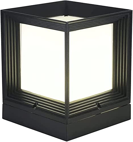 Lámpara de poste exterior de aluminio negro de alta calidad