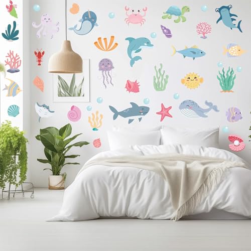 Calcomanías de Vida Marina para Niños 5 Hojas Coloridas miniatura 1