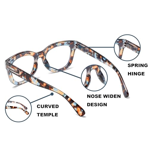 Image of Oversized Reading Glasses for Women,3 Pack Blue Light Blocking Computer Spring hinge Readers