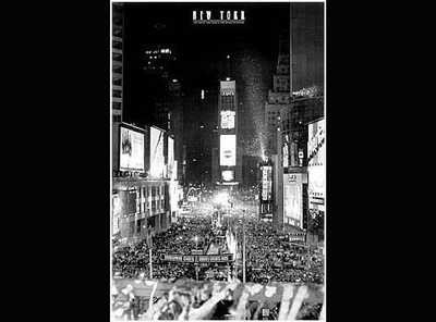 Times Square New Years Eve by Jerry Driendl - 36 x 24 inches - Fine Art Print Poster