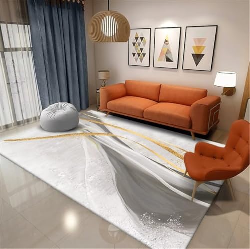 Tapis moderne à rayures gris pour un sol propre et facile à nettoyer - 2