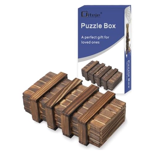 Diteje Puzzle Box, Magic Wooden Box Puzzle Case Gift Card Holders with Secret Hidden Compartment for Adults and Kids