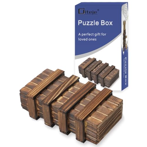 Diteje Puzzle Box, Magic Boxes Case Card Holders with Secret Hidden Compartment