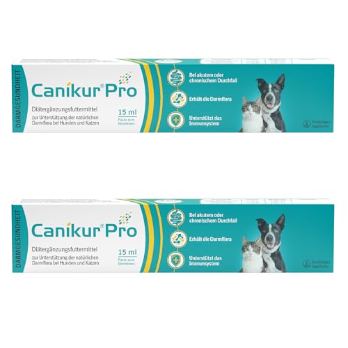 Boehringer Ingelheim Canikur Paste | Doppelpack | 2 x 15 ml | Diät-Ergänzungsfuttermittel für Hunde und Katzen | Kann dabei helfen die natürliche Darmflora zu unterstützen