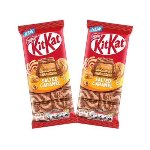 KitKat Salted Caramel Sharing Bar Crispy Wafer with Salted Caramel Filling Covered in Caramel Milk Chocolate Swirls 99g Bar